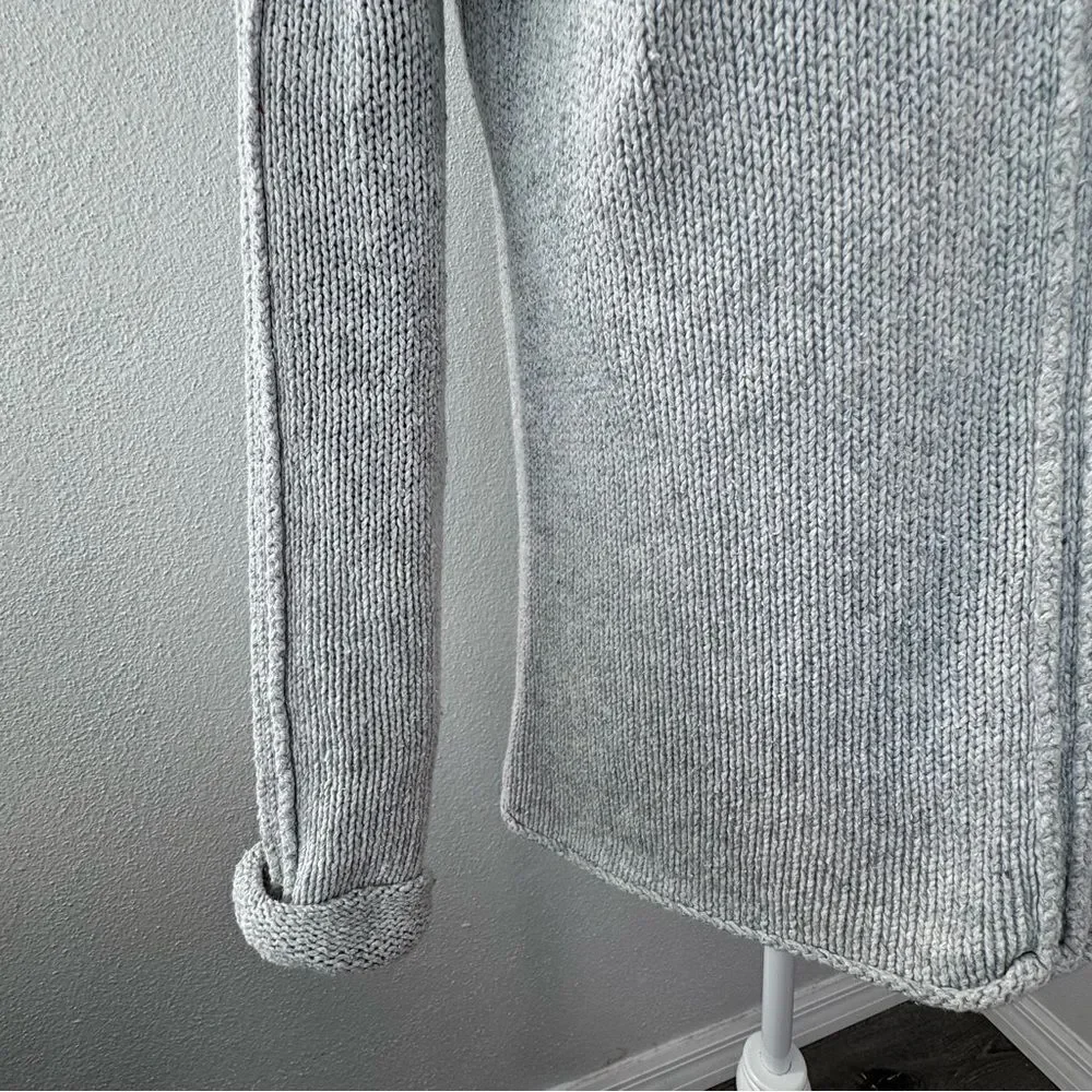 DKNY Jeans Sweater Mock Turtleneck Preppy Gray Knit Top SZ XS